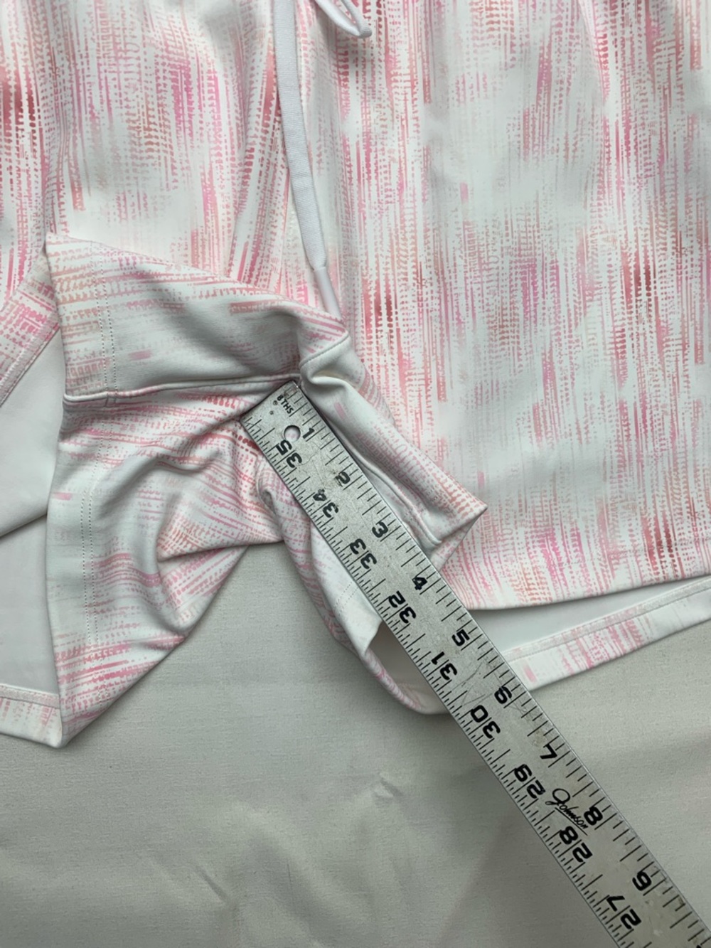 Zyia size large White Pink Active Drawstring Shorts running athletic casual - Picture 6 of 8